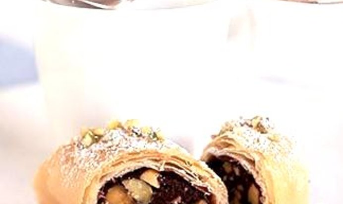 Шоколадно-фисташковые роллы