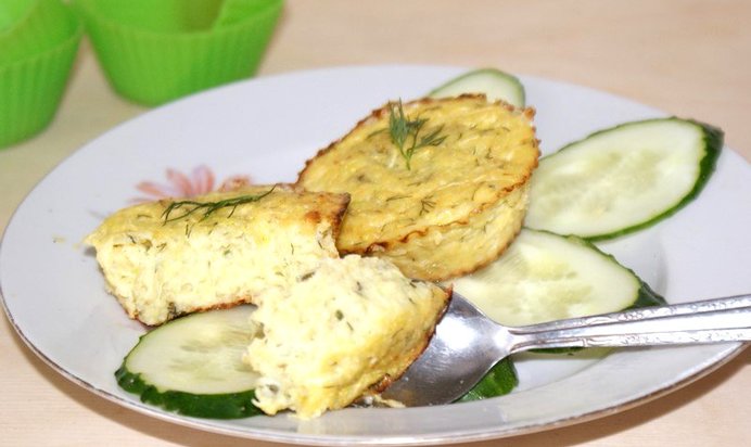 Мини запеканки из кабачков