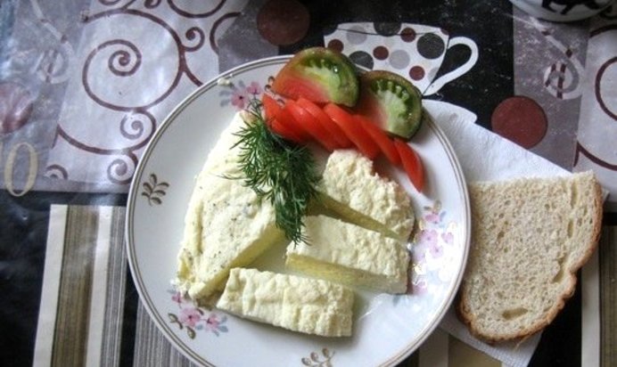 Вареный омлет в пакете