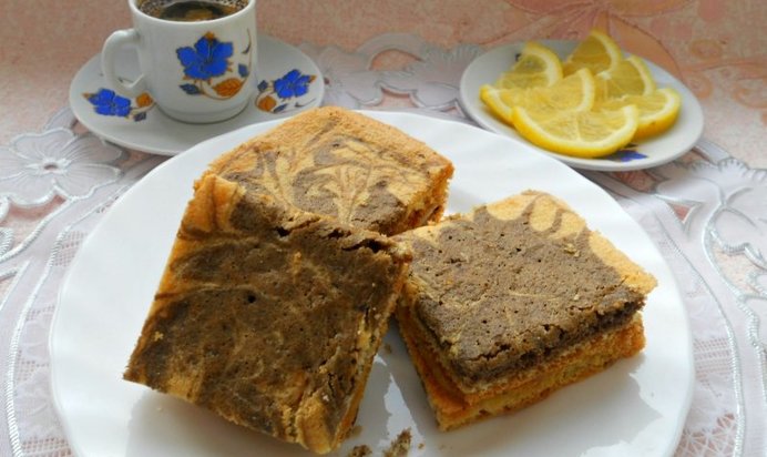 Бисквитные пирожные с заварным кофейным кремом