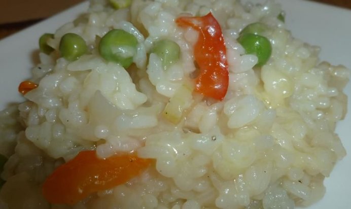 Ризотто с лимоном и зеленым горошком