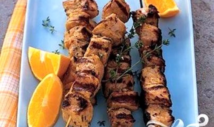 Шашлык из свинины с апельсинами и тимьяном