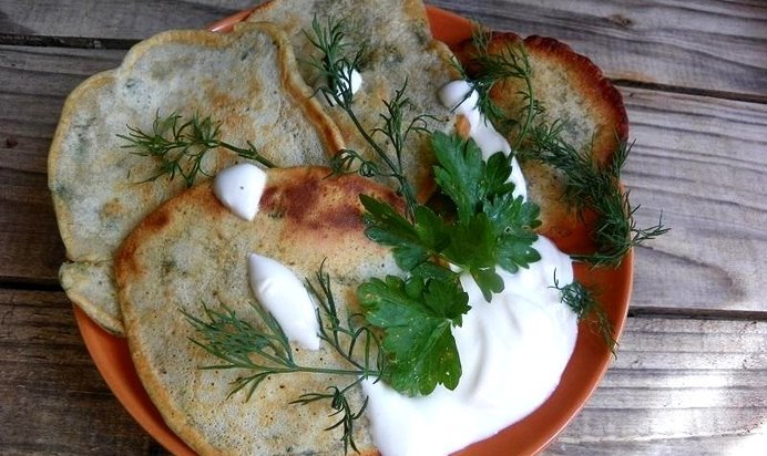 Оладьи с зеленью