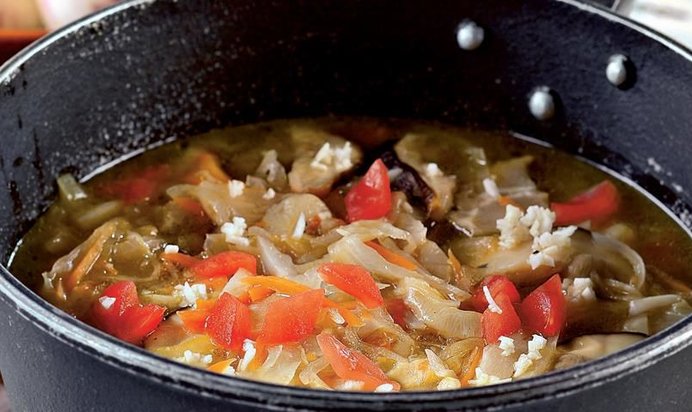 Постные щи из кислой капусты