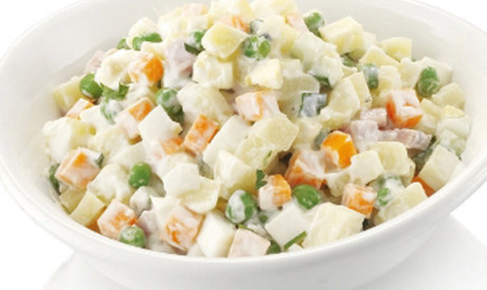 Оливье с креветками