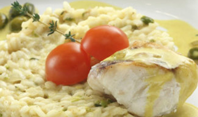 Ризотто с морским чертом