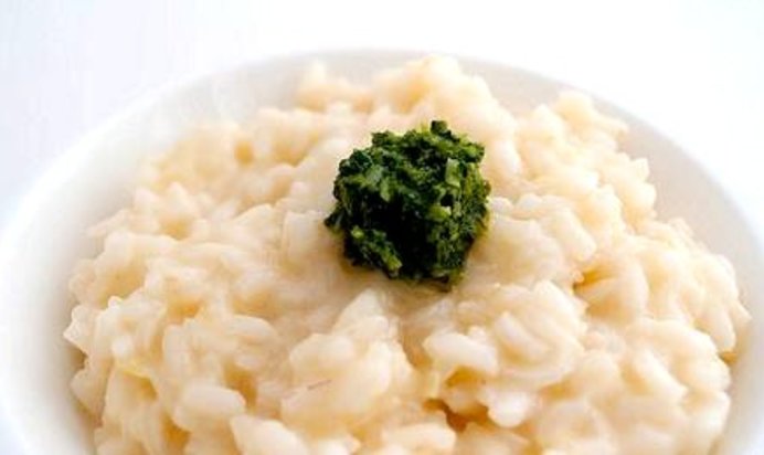 Ризотто бьянко с соусом песто
