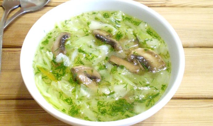 Постные щи из свежей капусты