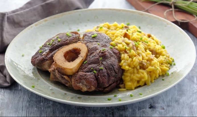 Оссо буко с ризотто миланезе