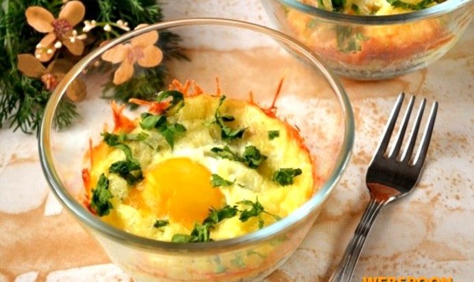 Запеканка с двойным сыром и яйцом