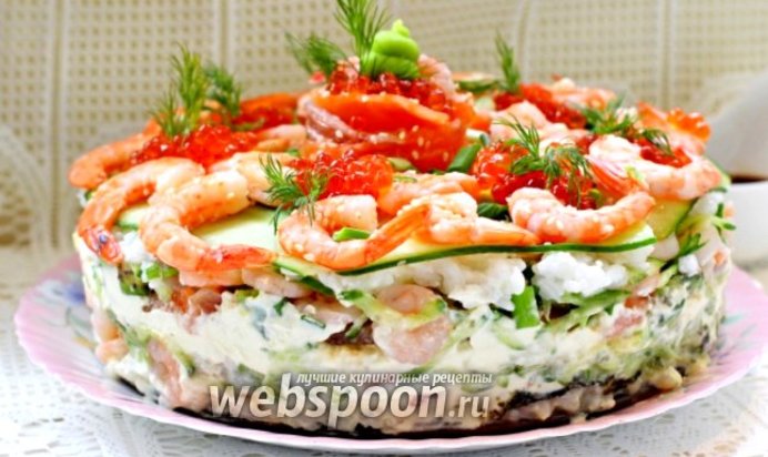 Суши торт с креветками