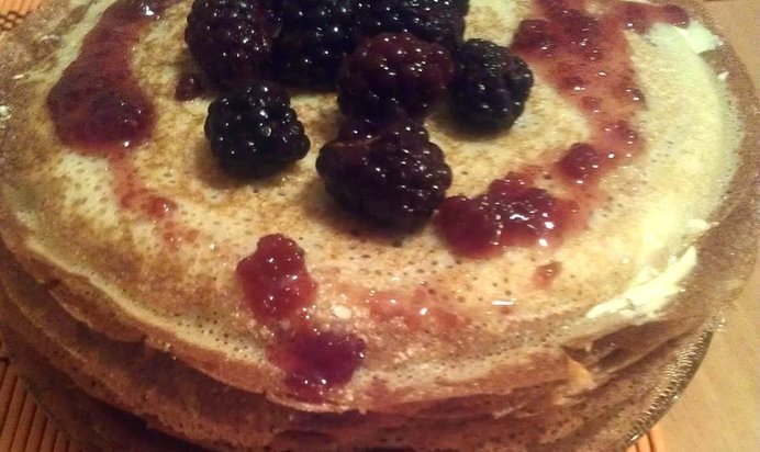 Блины на молоке с кипятком