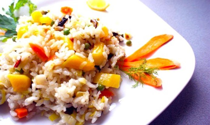 Пестрое овощное ризотто