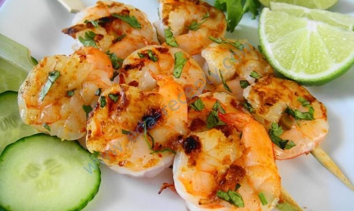 Шашлык из креветок