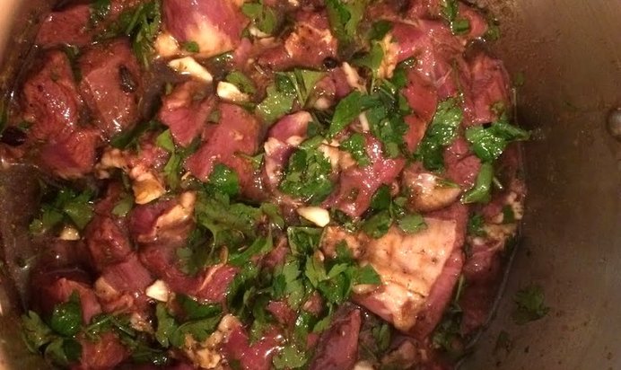 Шашлык из баранины мятой и наршарабом