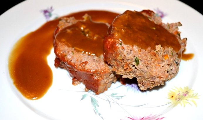Мясной хлеб (meatloaf) с подливом