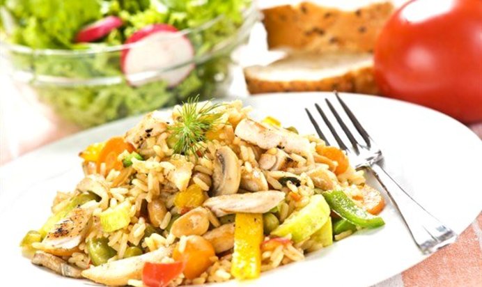 Ризотто с курицей и двумя сырами