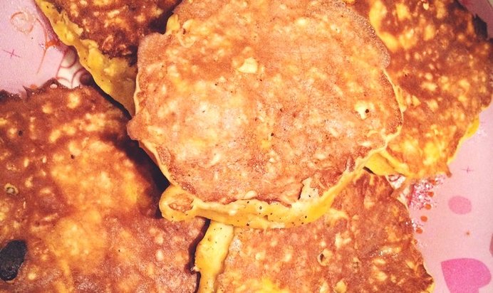 Оладьи из тыквы и овсяных хлопьев