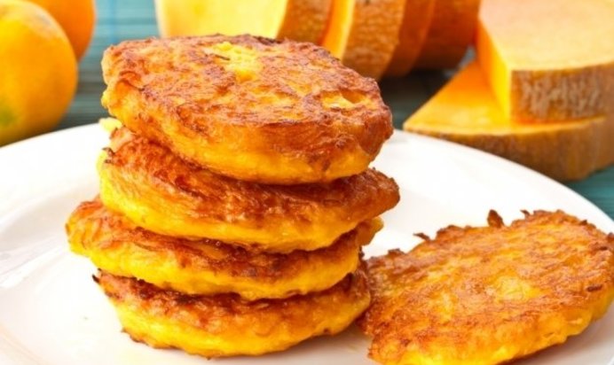 Печеные оладьи из тыквы