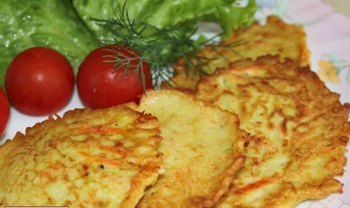 Оладьи из кабачков и картофеля