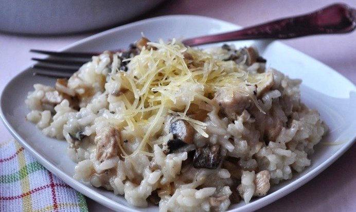 Ризотто с грибами и курицей