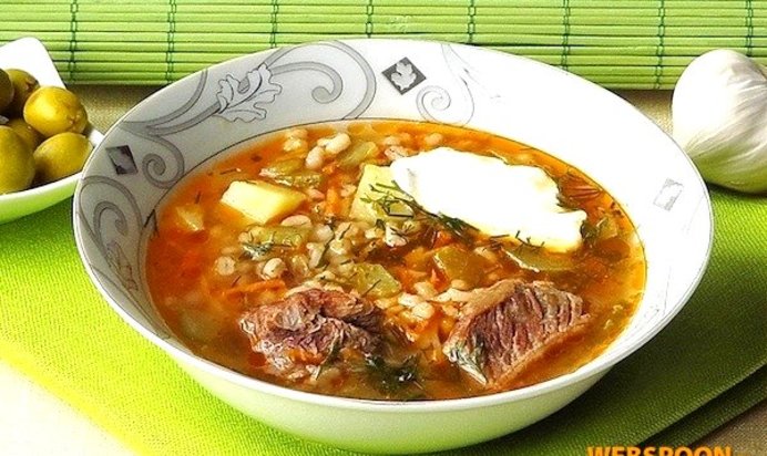 Рассольник питерский с перловкой