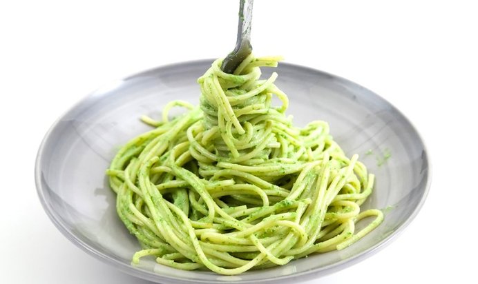 Спагетти с лимонным песто