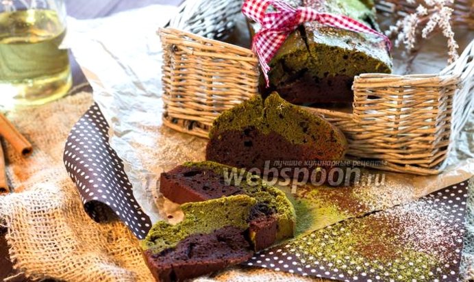 Кекс шоколадный с зеленым чаем матча