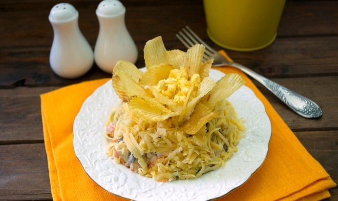 Салат Орхидея с курицей