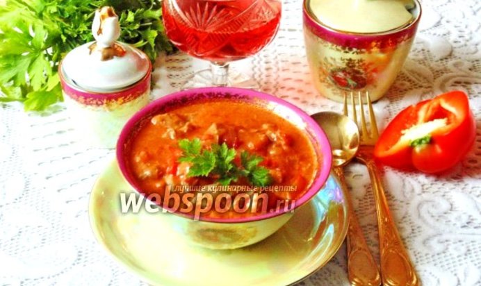 Паприкаш из индейки с вином