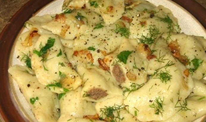 Вареники с печенью и картошкой