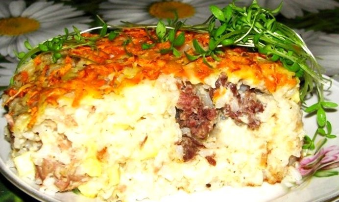 Запеканка с куриным фаршем