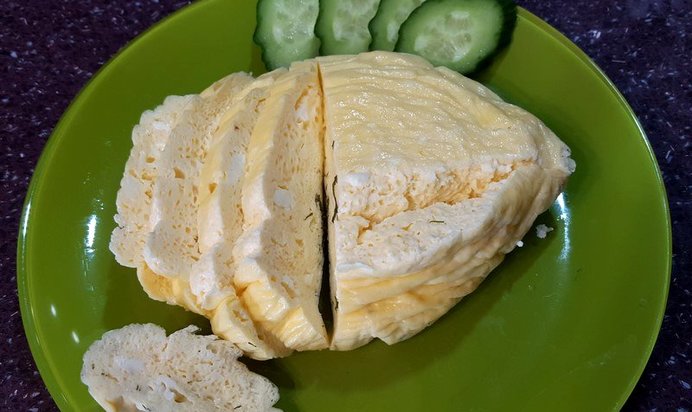 Омлет с брынзой в пакете