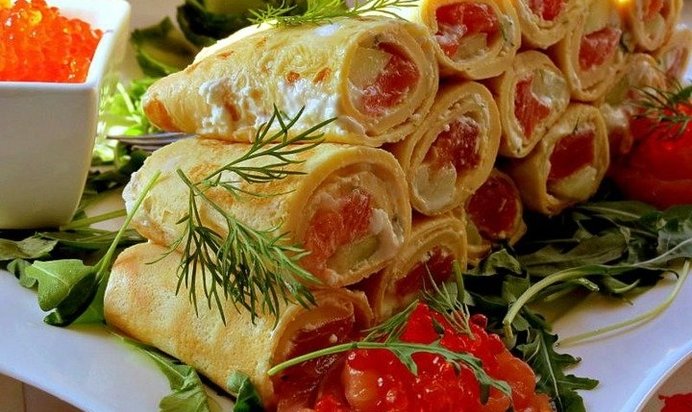 Роллы из омлета