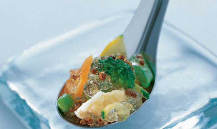 Овощи в желе с кориандром