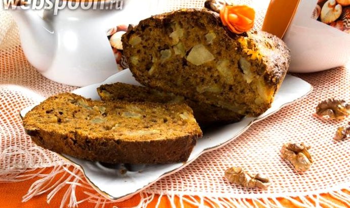Кекс морковный с ананасом и орехами