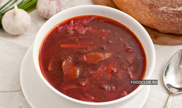 Постный борщ с грибами