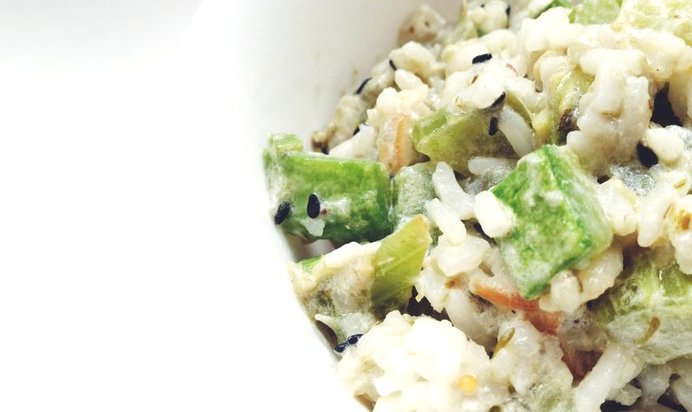 Ризотто с цуккини и черным кунжутом