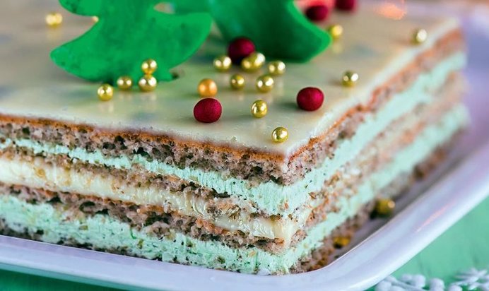 Торт «Опера» с зеленым чаем