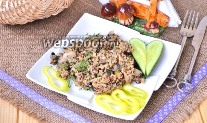 Грибной плов с киноа в мультиварке