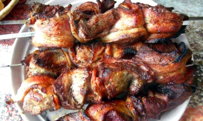 Шашлык в беконе