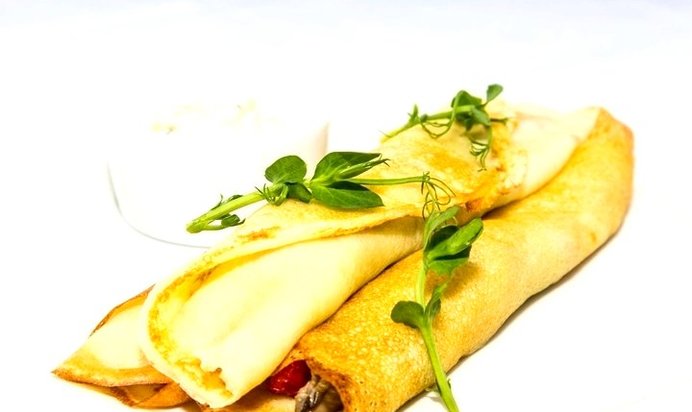 Блины с вешенками