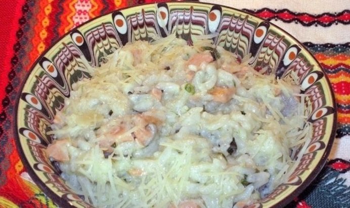 Ризотто с красной рыбой