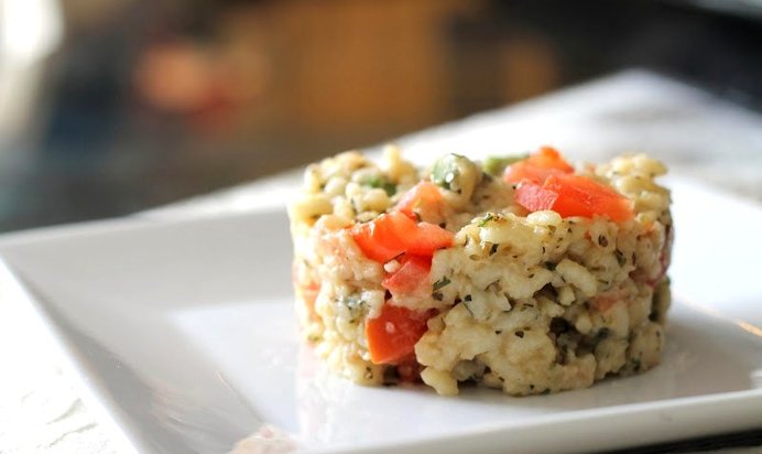 Ризотто с помидорами и спаржей