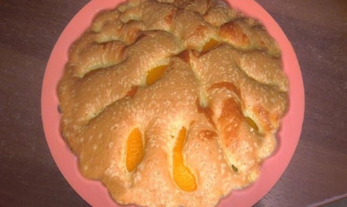 Шарлотка с персиками