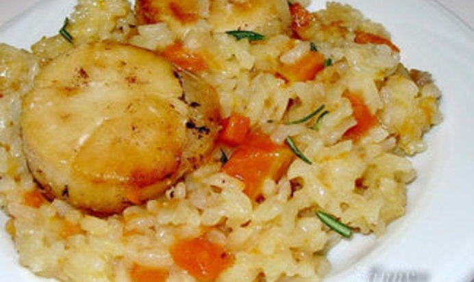 Ризотто с тыквой и морскими гребешками
