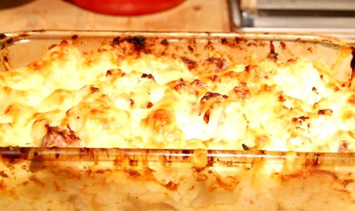 Запеканка из цветной капусты с каштанами