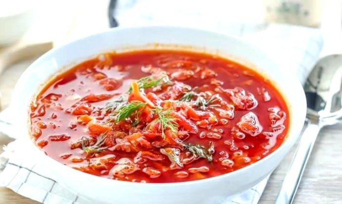 Борщ с кислой капустой и свеклой