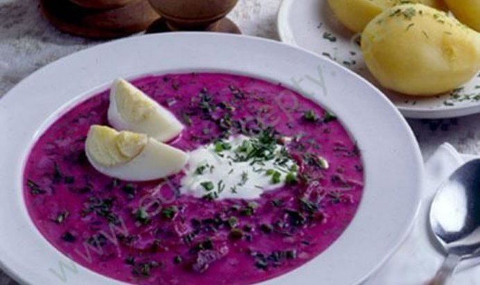 Литовский холодный борщ на кефире