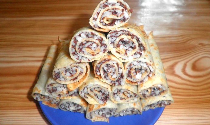 Блинчики с рисом и маком